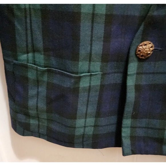 Vtg Classic Suits Inc Elegant Classics Women's Blazer Jacket Blue/Green Plaid 16 - Picture 7 of 10
